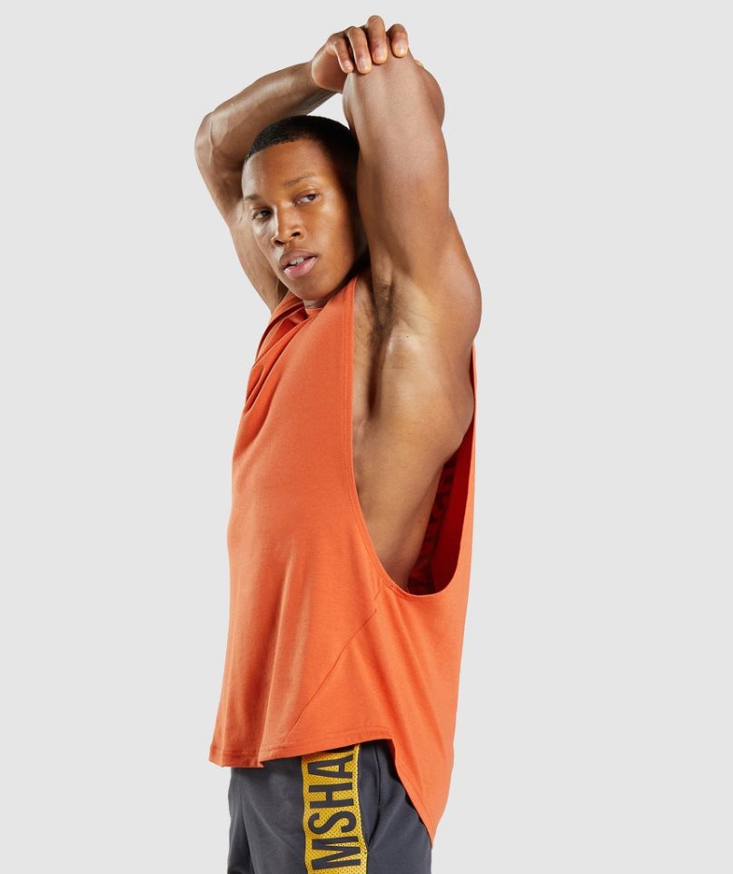 Men's Gymshark Bold Drop Arm Tanks Orange | CA A60583